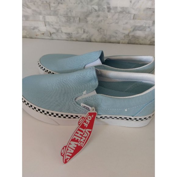 VANS Classic Slip Canvas Shoes Blue Whit - Picture 3 of 7
